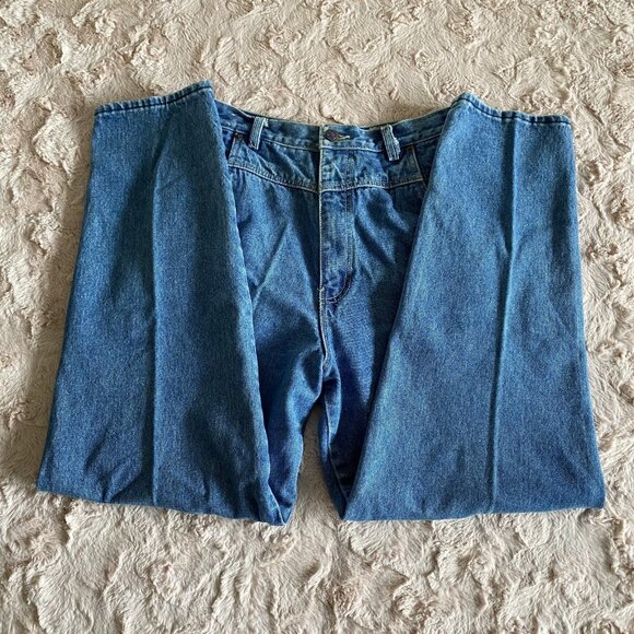 VTG BONJOUR Womens 12 Blue Mom Jeans Riveted Tag 80s Pants High Rise - Picture 3 of 14